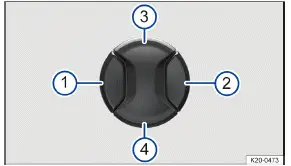 Volkswagen ID.3. Fig. 2 Switch on the driver seat: Adjusting the lumbar support.