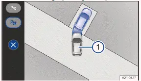 Volkswagen ID.3. Fig. 1 Infotainment system: taking over the parking process from the driver.