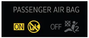 Volkswagen ID.3. Fig. 2 In the roof console: Indicator light for the activated front passenger's front airbag.