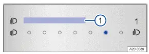 Volkswagen ID.3. Fig. 1 In the Infotainment system: Touch control for headlight range control.