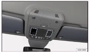 Volkswagen ID.3. Fig. 1 On the overhead console: touch-sensitive reading lights.