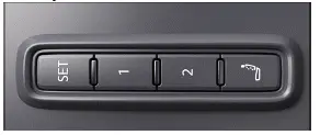 Volkswagen ID.3. Fig. 1 On the outer side of the driver's seat: memory buttons.