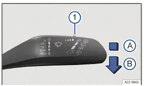 Volkswagen ID.3. Fig. 1 On the right side of the steering column: windshield wiper lever.