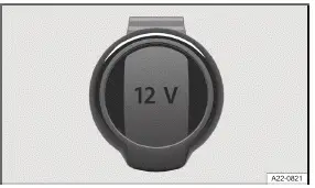 Volkswagen ID.3. Fig. 1 In the luggage compartment on the right-hand side: folding 12-volt socket (general example).