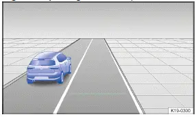 Volkswagen ID.3. Fig. 1 In the instrument cluster display: slower vehicle detected in the left lane (general example).