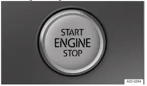 Volkswagen ID.3. Fig. 1 On the right side of the steering column: starter button