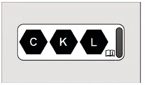 Volkswagen ID.3. Fig. 2 On the charging socket: sticker for AC charging (C) and DC charging (K, L) with a voltage of up to 920 V.