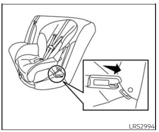 Nissan Frontier forward facing child seat installation with LATCH rigid attachment step 3
