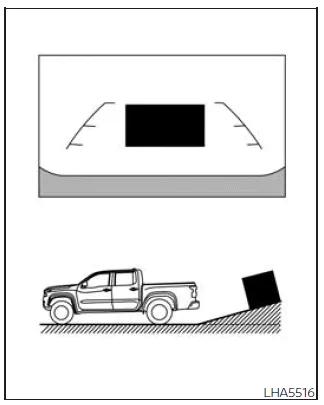 Nissan Frontier rearview monitor uphill distance distortion example