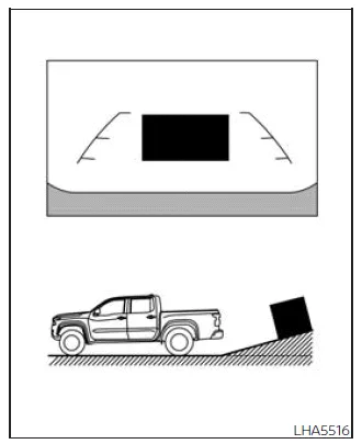 Nissan Frontier camera guide lines showing difference between displayed and actual distance