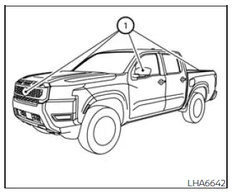 Nissan Frontier camera positions front grille mirrors and tailgate