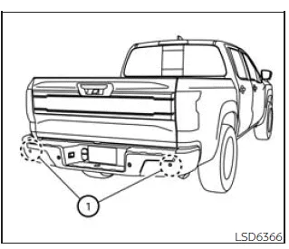 Nissan Frontier blind spot warning radar sensor location near rear bumper