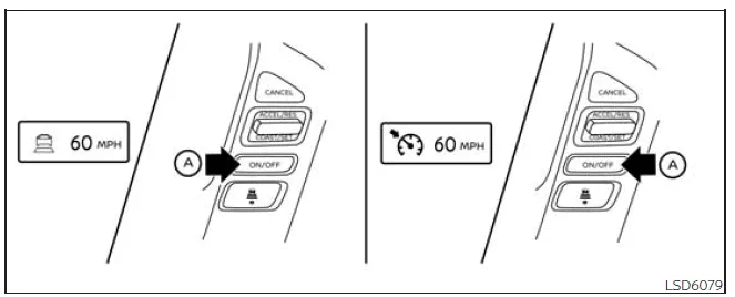 Nissan Frontier ICC cruise control mode selection display