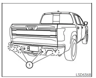Nissan Frontier rear automatic braking system overview and sensor coverage