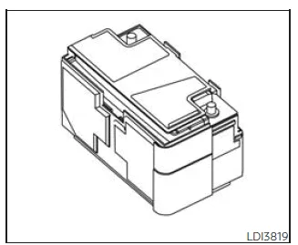Nissan Frontier battery location under hood with protective cover