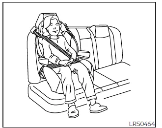Nissan Frontier seat belt routing over child in booster seat