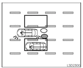 Nissan Frontier blind spot warning second scenario vehicle approaching from rear