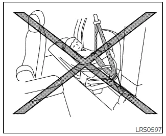 Nissan Frontier jump seat configuration for rear facing child restraint installation using seat belt