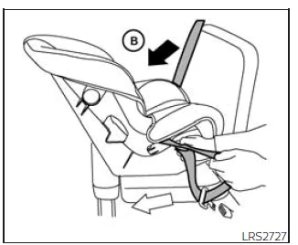 Nissan Frontier pulling seat belt fully to activate ALR mode step 4