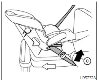 Nissan Frontier removing slack from seat belt after engaging ALR mode step 5