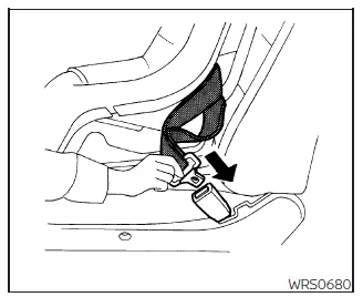 Nissan Frontier routing seat belt through forward facing child restraint step 3