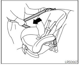 Nissan Frontier pulling seat belt fully to activate ALR mode step 4