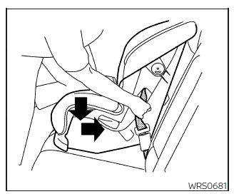 Nissan Frontier tightening child restraint by compressing seat cushion step 6