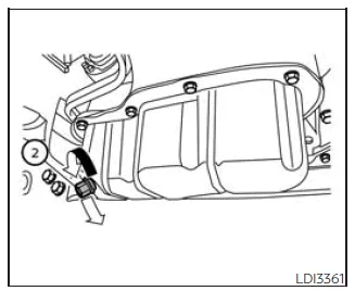Nissan Frontier oil drain plug location underneath engine