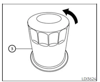 Nissan Frontier oil filter position for replacement procedure