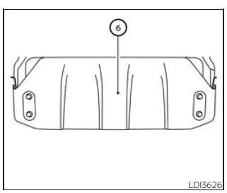 Nissan Frontier skid plate location protecting engine underside