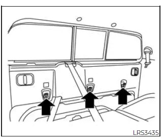 Nissan Frontier top tether anchor behind rear bench seat Crew Cab