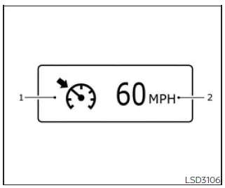 Nissan Frontier cruise control indicator display in instrument cluster