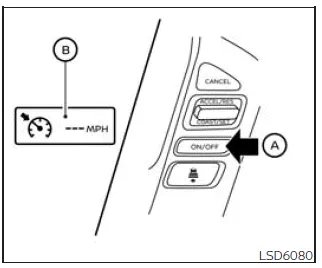 Nissan Frontier cruise control speed and indicator display example