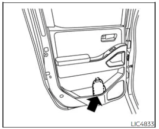 Nissan Frontier rear bottle holders integrated into door trim panels