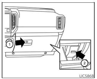 Nissan Frontier extended storage switch location inside glove box fuse panel