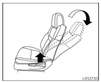 Nissan Frontier seat reclining adjustment lever