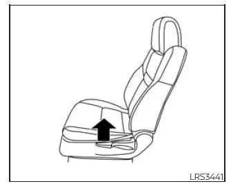 Nissan Frontier driver seat height adjustment lever