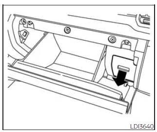 Nissan Frontier interior fuse box behind glove compartment location