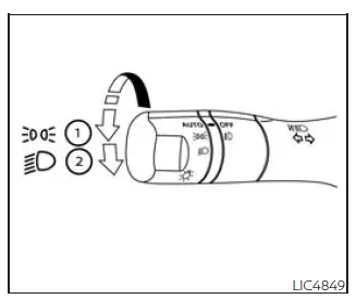 Nissan Frontier headlight control switch Type B with auto and manual light settings
