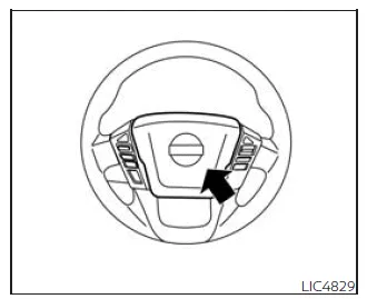 Nissan Frontier steering wheel horn activation area