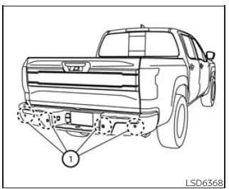 Nissan Frontier rear bumper sonar sensor locations for maintenance cleaning