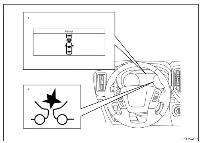 Nissan Frontier Intelligent Forward Collision Warning system display indicators and dashboard alerts