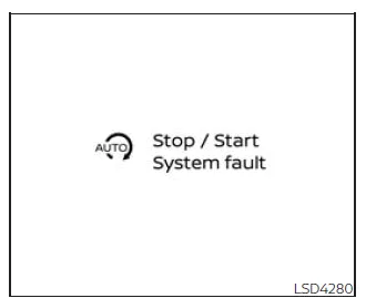 Nissan Frontier Idling Stop System fault warning message