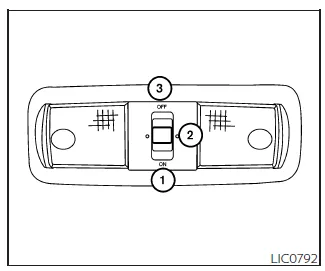 Nissan Frontier interior dome light with three-position switch control