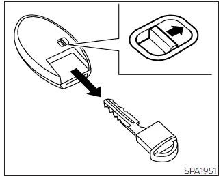 Nissan Frontier mechanical key removal from Intelligent Key housing