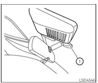 Nissan Frontier lane camera unit location above rearview mirror for LDW system