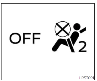 Nissan Frontier front passenger airbag status indicator location on dashboard