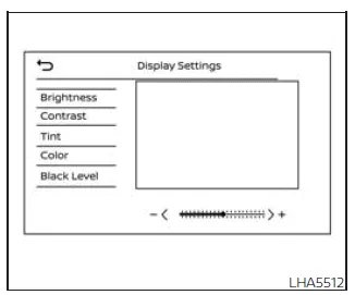 Nissan Frontier display settings adjustment menu rearview monitor