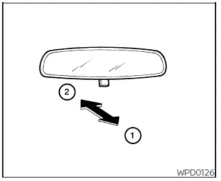 Nissan Frontier manual anti-glare rearview mirror day night positions