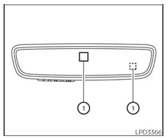 Nissan Frontier automatic dimming rearview mirror sensor location